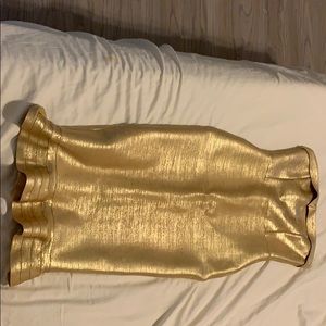 Gold bandage dress